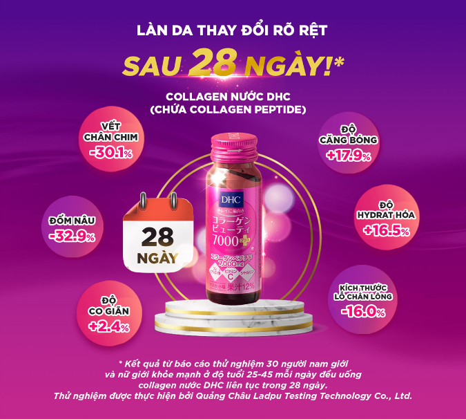 Nước Uống Bổ Sung Collagen DHC Dưỡng Da Căng Mịn, Ngừa Lão Hoá Collagen Beauty 7000 Plus