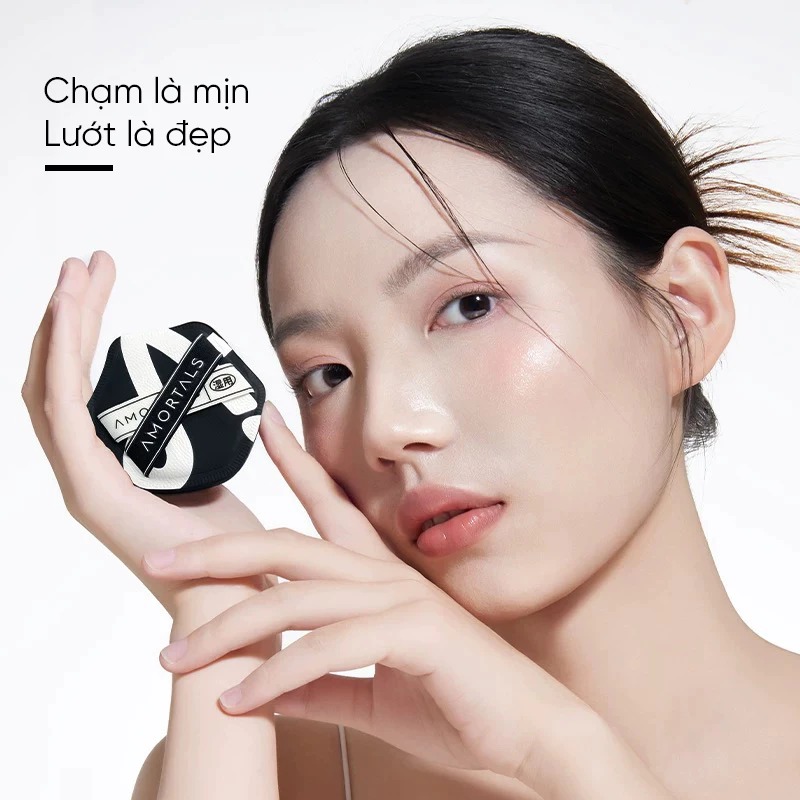 Set 2 Bông Mút Trang Điểm AMORTALS Căng Bóng, Che Phủ Tốt Double A Powder Puff Set (2 Bông Mút+ 1 Hộp Đựng)