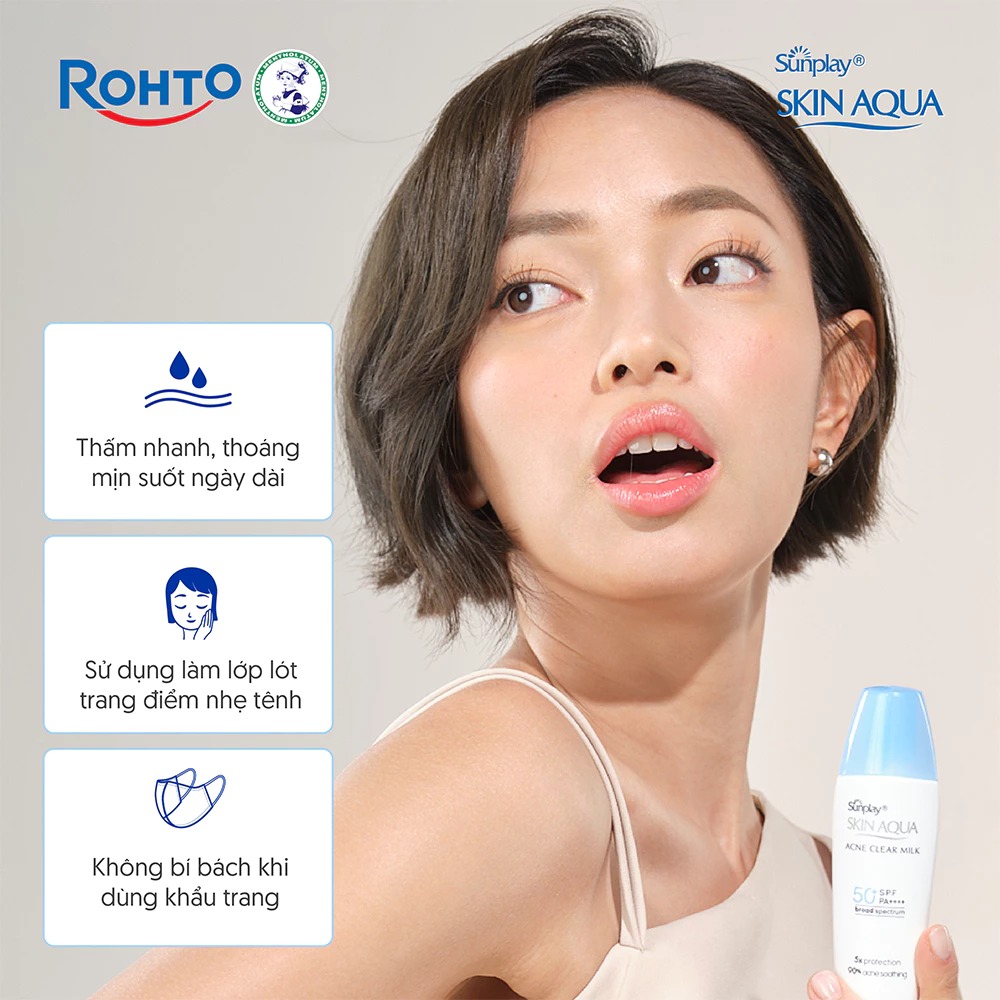 Sữa Chống Nắng Sunplay Dưỡng Da Ngừa Mụn Skin Aqua Acne Clear Milk SPF50+/PA++++ 25g