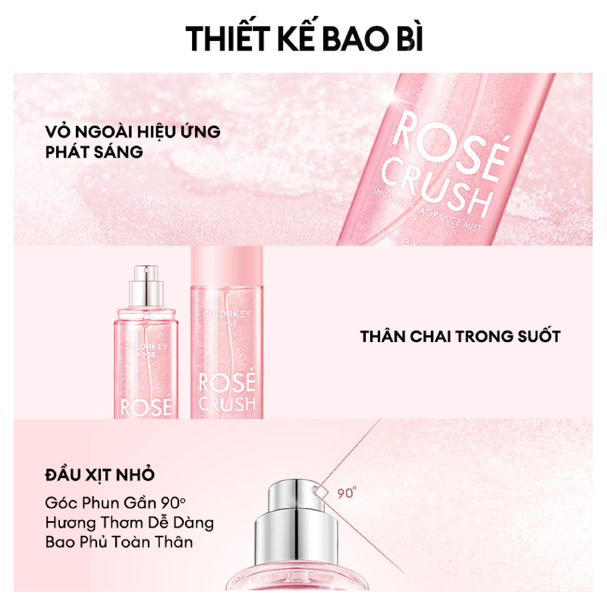 Xịt Thơm Toàn Thân Colorkey Rosé Shimmer Fragrance Mist 100ml