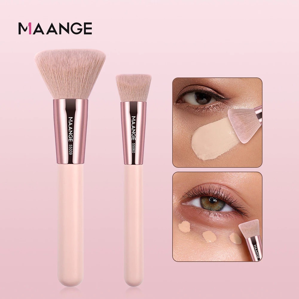 MAANGE - Bộ 2 Cọ Kem Nền/Tạo Khối/Che Khuyết Điểm Pink Edition 55070