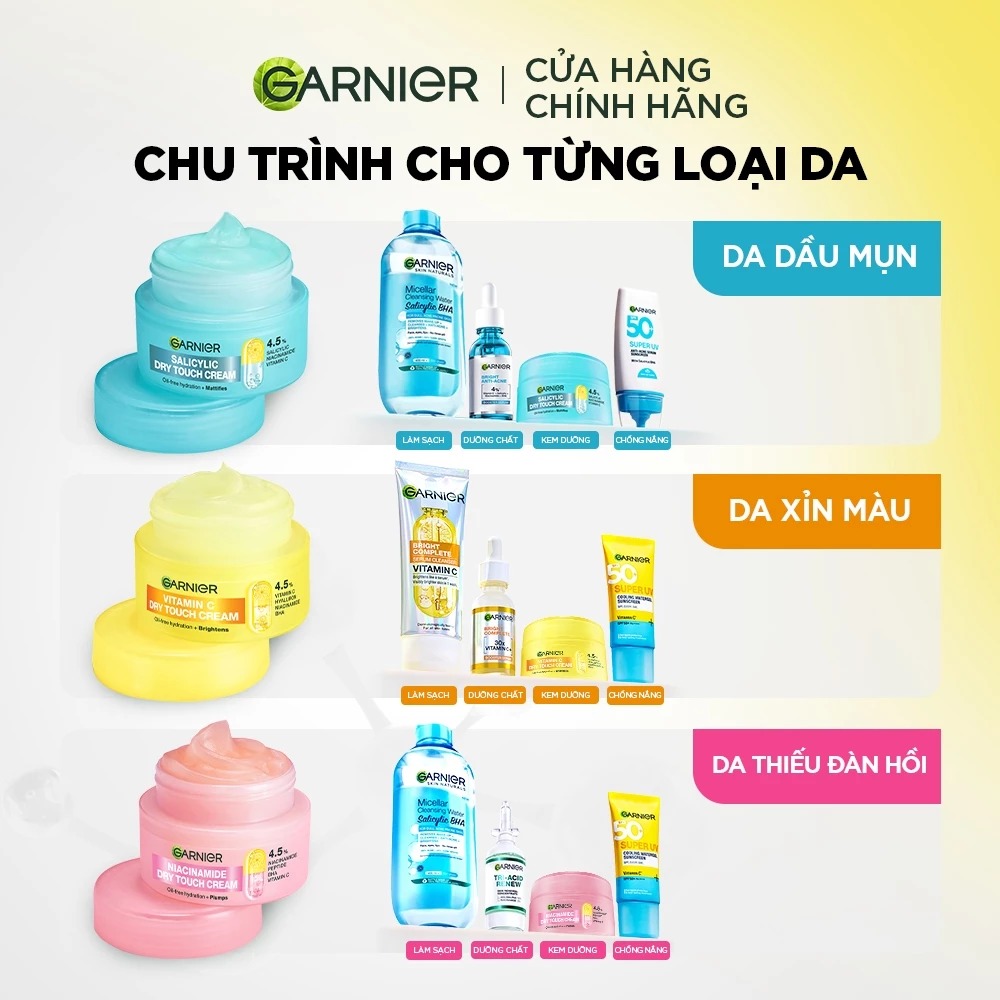 Kem Dưỡng Garnier Kết Cấu Mochi Dry Touch Cream 30ml