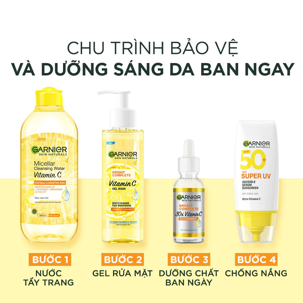 Serum Garnier Tinh Chất Tăng Cường Sáng Da Mờ Thâm GARNIER Light Complete Vitamin C 30X Booster Serum 30ml