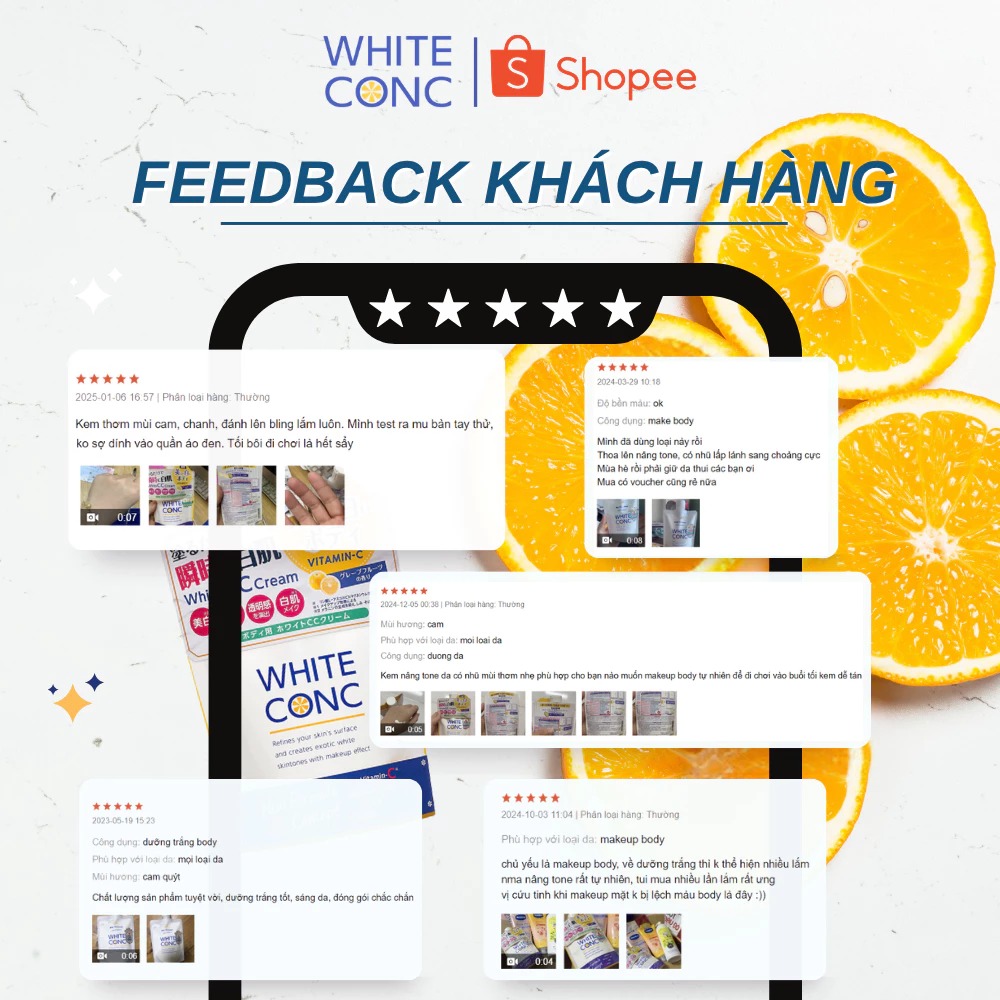 Kem Dưỡng Thể White Conc Làm Sáng Da Toàn Thân CC Cream 200g