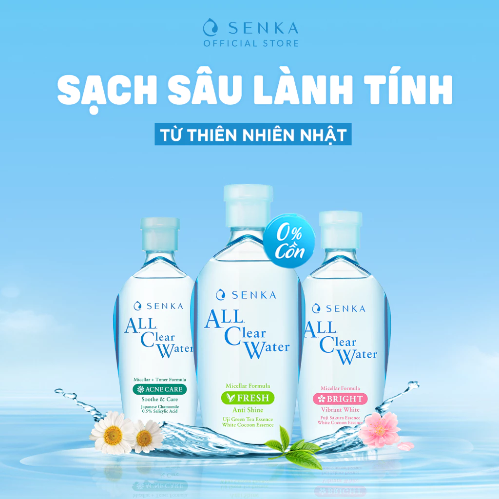 Nước Tẩy Trang Senka Ngăn Ngừa Mụn All Clear Water Acne Care 230ml
