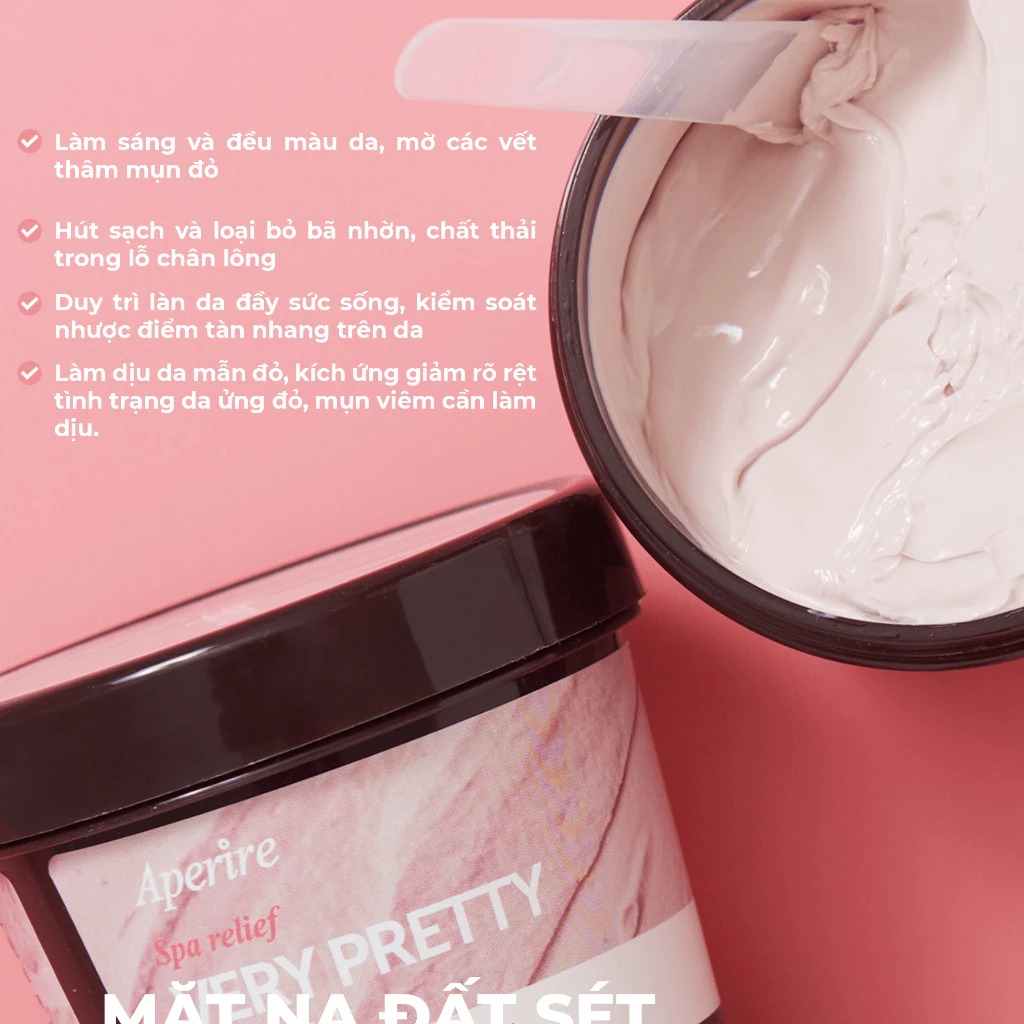 Mặt Nạ Đất Sét Aperire Quả Mọng Thải Độc, Làm Sáng Da Spa Relief Berry Pretty Pore Mask 120g
