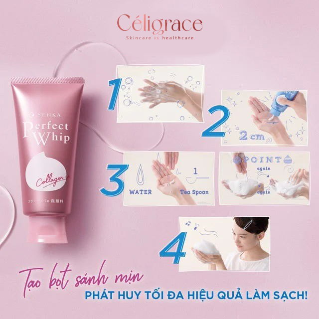 Sữa Rửa Mặt Senka Tạo Bọt Bổ Sung Collagen Perfect Whip Collagen In 120g