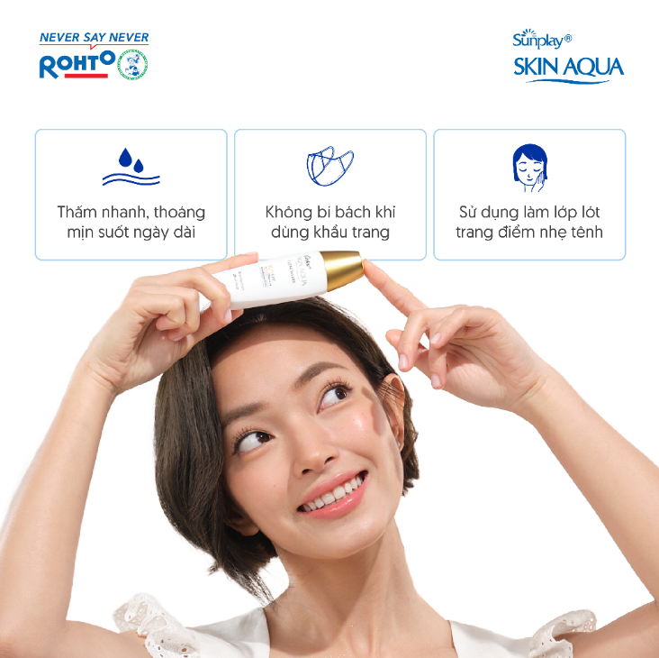 Sữa Chống Nắng Sunplay SKIN AQUA Dưỡng Da Sáng Mịn Clear White SPF50+ PA++++ (Nắp Đồng)