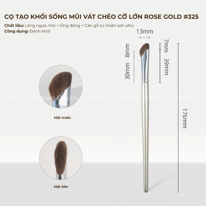Cọ Đánh Khối GUOXIAONIU Rose Gold Angled Flat Brush