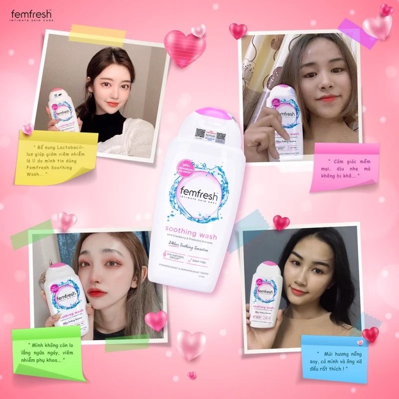 Dung Dịch Vệ Sinh Phụ Nữ Femfresh Cao Cấp Làm Dịu Da Soothing Wash 250ml (Hồng)