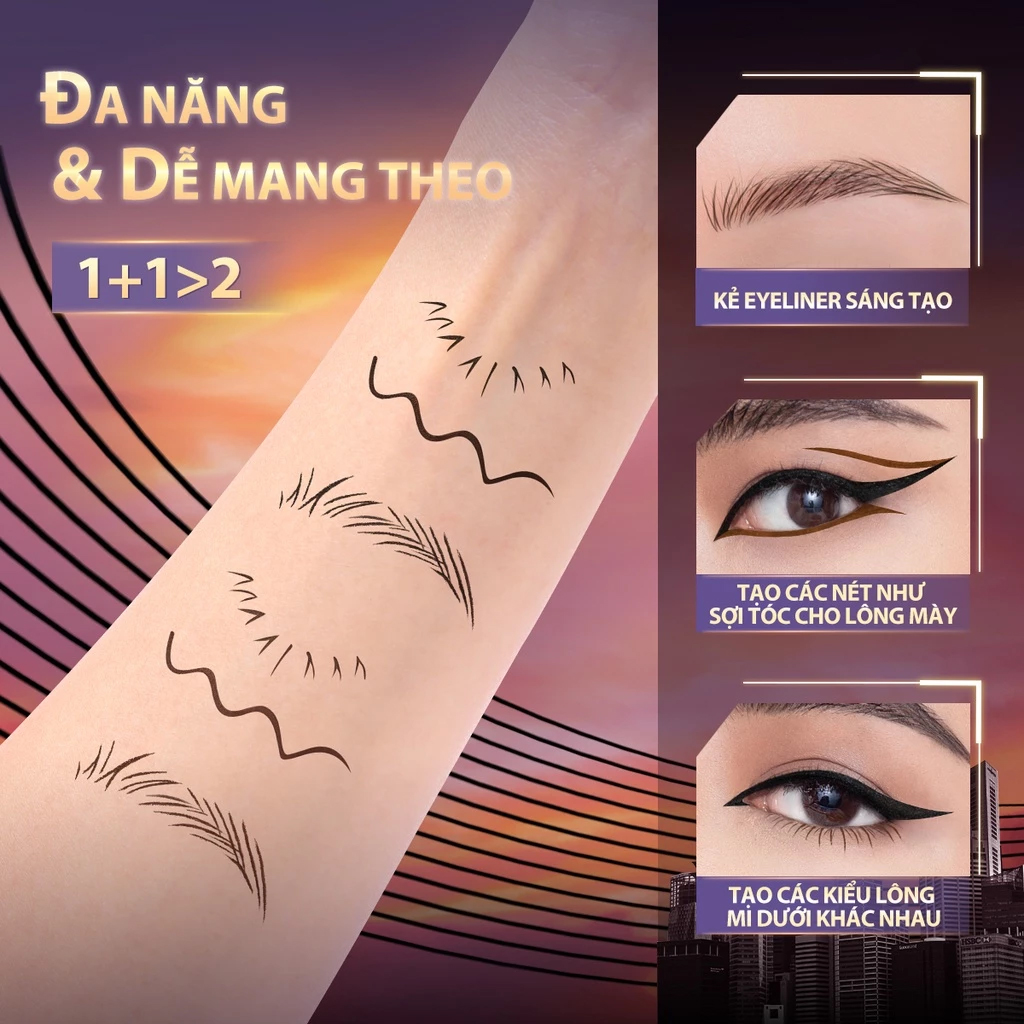 Bút Kẻ Mắt Dạng Lỏng 2 Đầu FOCALLURE Ultra-Skinny Liquid Eyeliner LL01