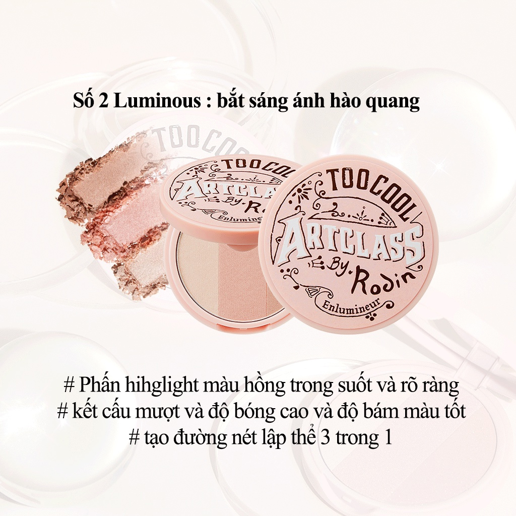 Phấn Bắt Sáng Ánh Nhũ 3 Màu Too Cool For School Art Class By Rodin Highlighter 11g