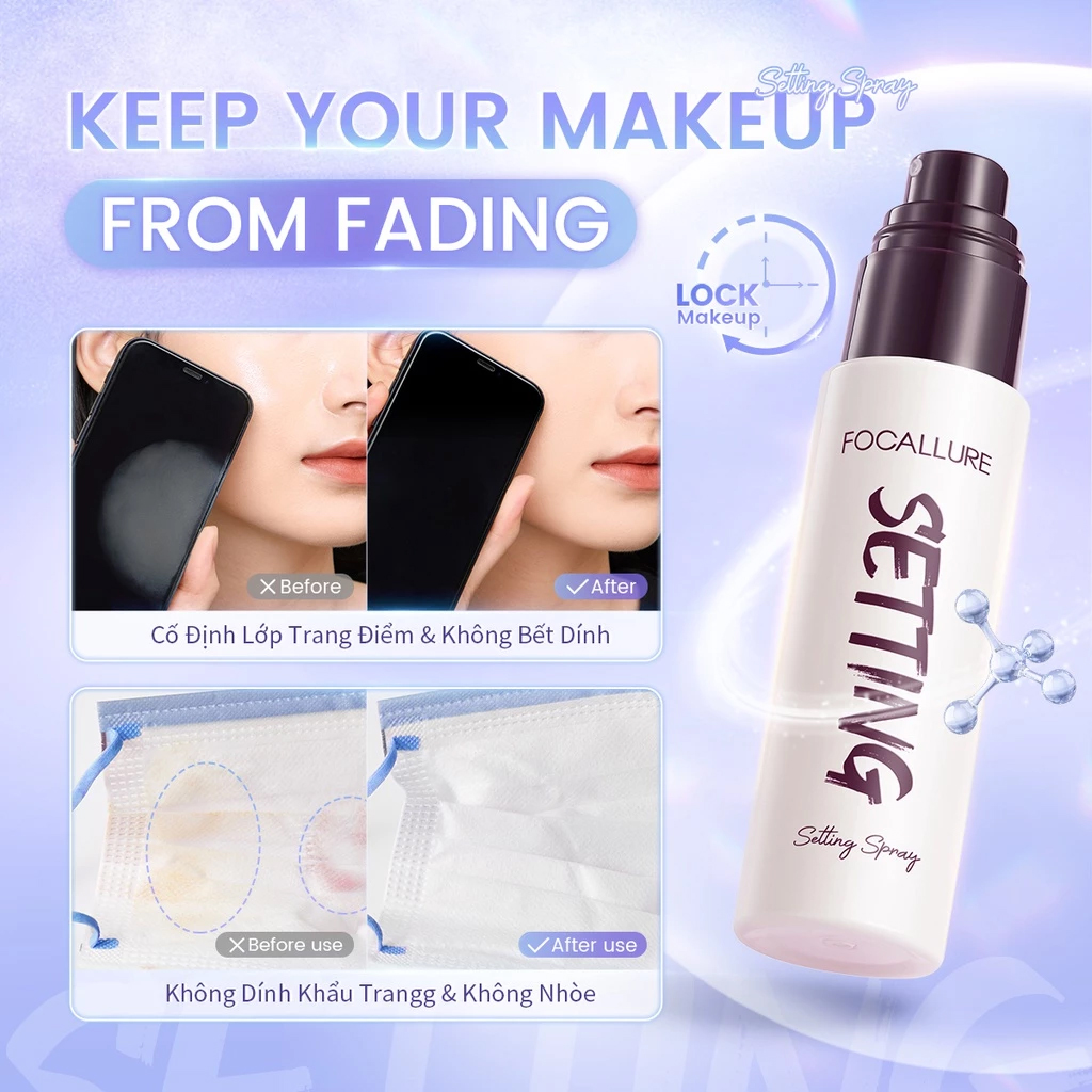 Xịt Khóa Makeup FOCALLURE Giữ Lớp Trang Điểm Bền Lâu Trôi FA352 #SP01 65ml