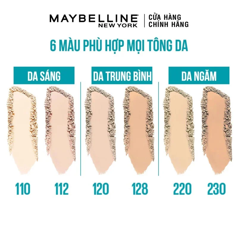Phấn Phủ MAYBELLINE Dạng Nén Che Phủ Hoàn Hảo, Kiềm Dầu Hiệu Quả Fit Me Matte Poreless Powder SPF32 /PA+++ 6g (Hộp Tròn)