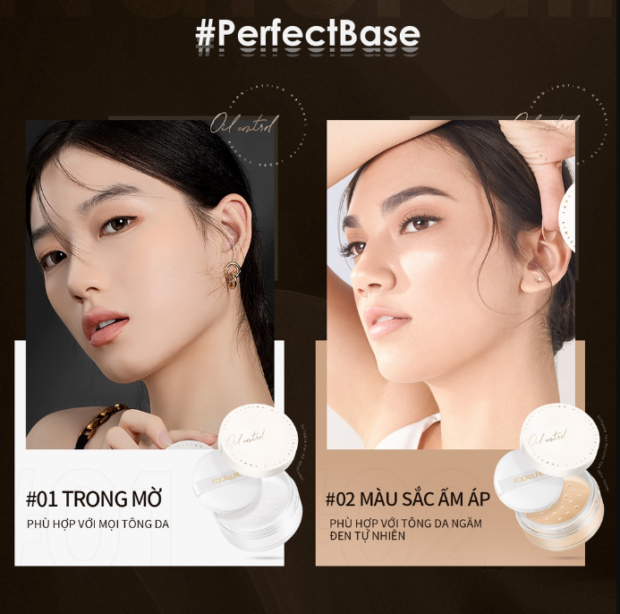 Phấn Phủ FOCALLURE Dạng Bột Kiềm Dầu Mềm Mại Tự Nhiên Poreless Matte Loose Powder FA-201 12