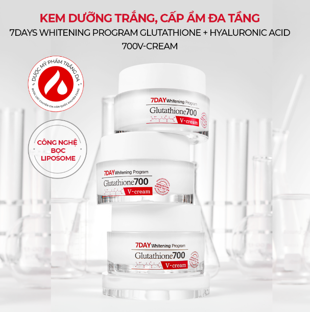 Kem Dưỡng Angel's Liquid Làm Sáng Da, Mờ Thâm 7 Day Whitening Program Glutathione 700 V-Cream 50ml