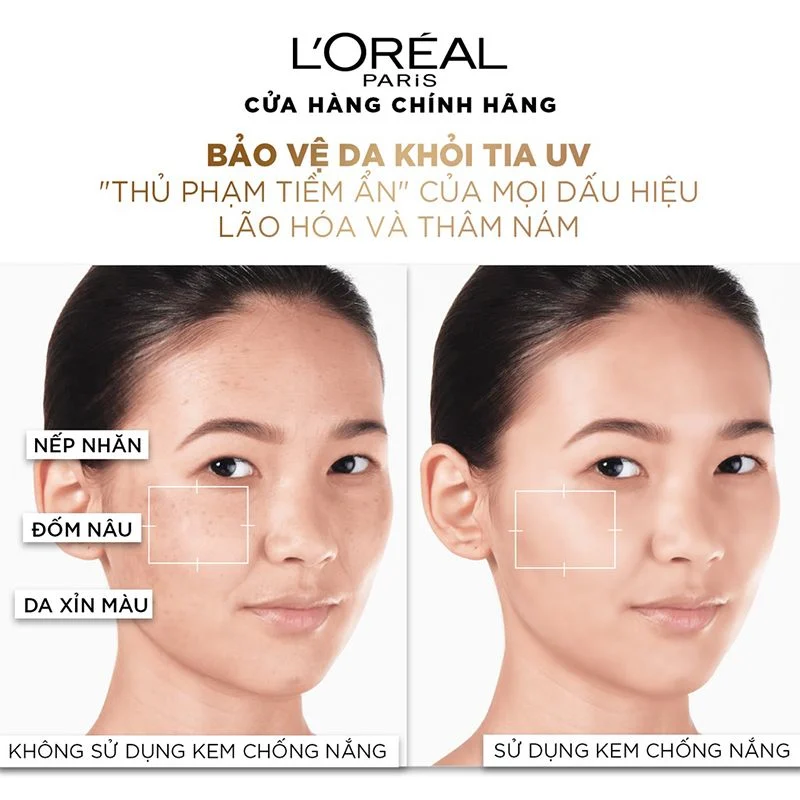 Kem Chống Nắng L'OREAL Mịn Nhẹ, Bảo Vệ Da, Ngăn Ngừa Lão Hóa UV Defender Serum Protector SPF 50+/PA++++ 50ml
