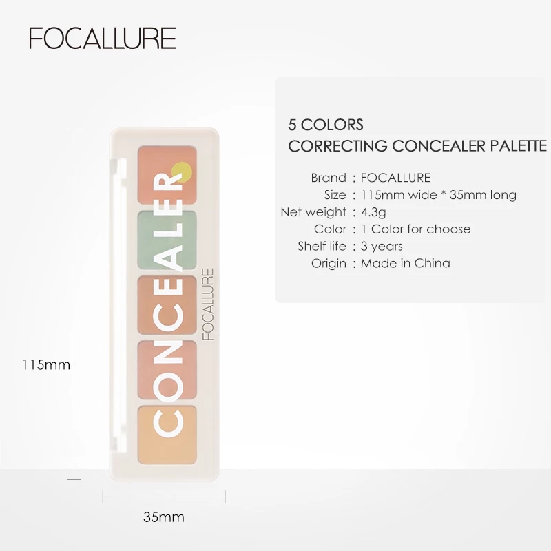 Bảng Màu Che Khuyết Điểm 5 Ô FOCALLURE FA172 01 - 4.3G