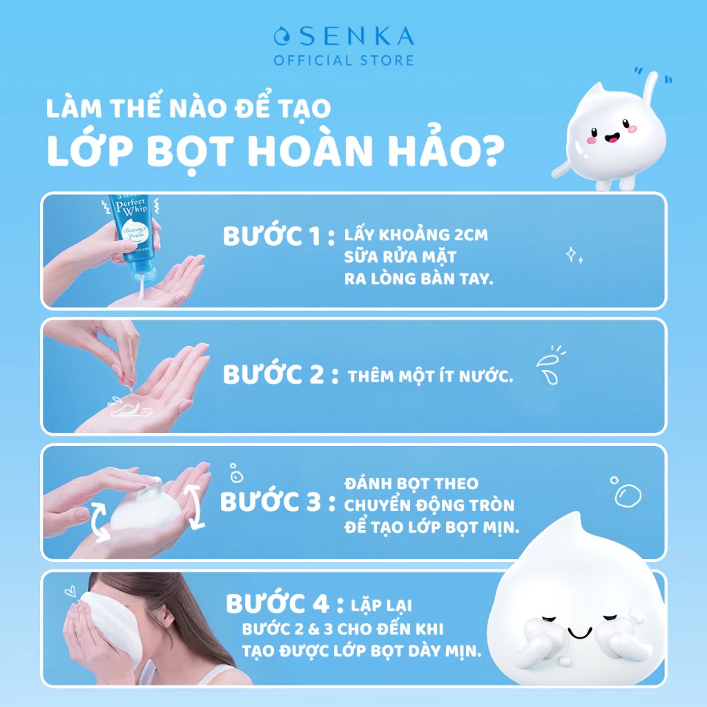 Sữa Rửa Mặt Senka Dưỡng Sáng Mờ Thâm Perfect Whip Vit C 100g