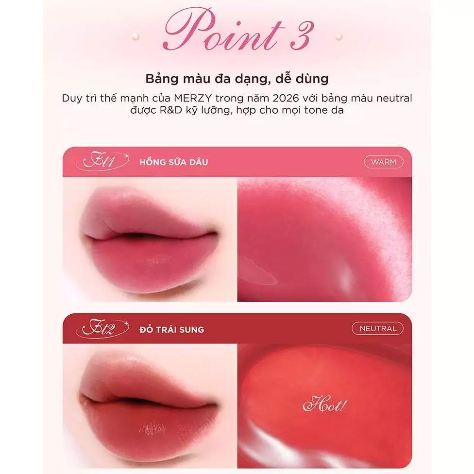 [NEW] Son Tint Merzy Mịn Lì , Bền Màu, Fit Môi Tự Nhiên Water Fit Blur Tint 3.7g