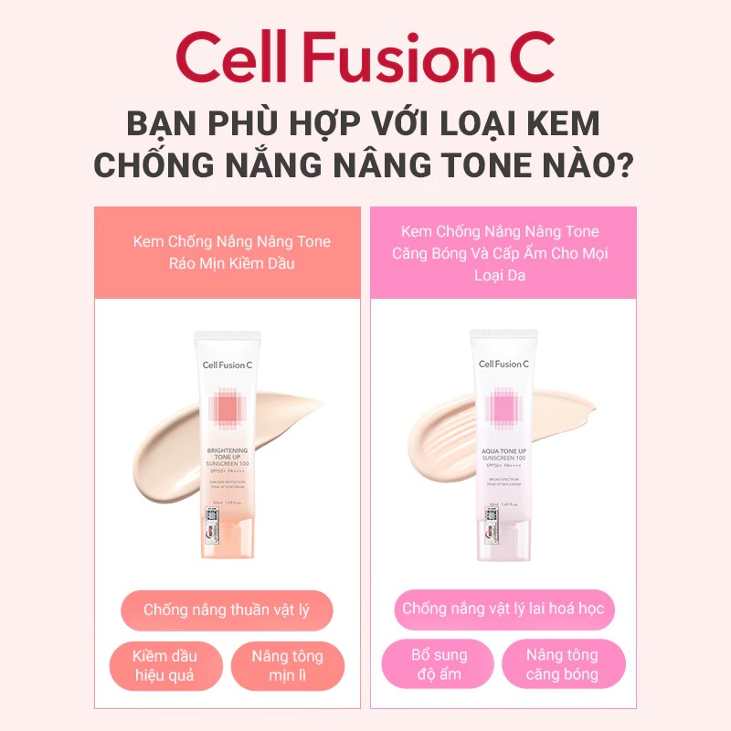 Kem Chống Nắng Cell Fusion C Nâng Tông Ráo Mịn Kiềm Dầu Brightening Tone Up Sunscreen 100 Spf50+ Pa ++++