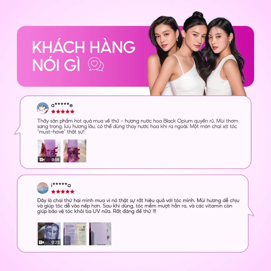 Xịt Dưỡng Tóc Grace And Glow Black Opium Ngừa Khô Xơ 100ml