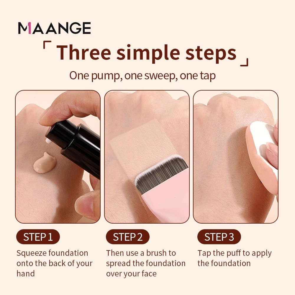 MAANGE - Cọ Tán Kem Nền Dạng Lông Đầu Dẹt 51580