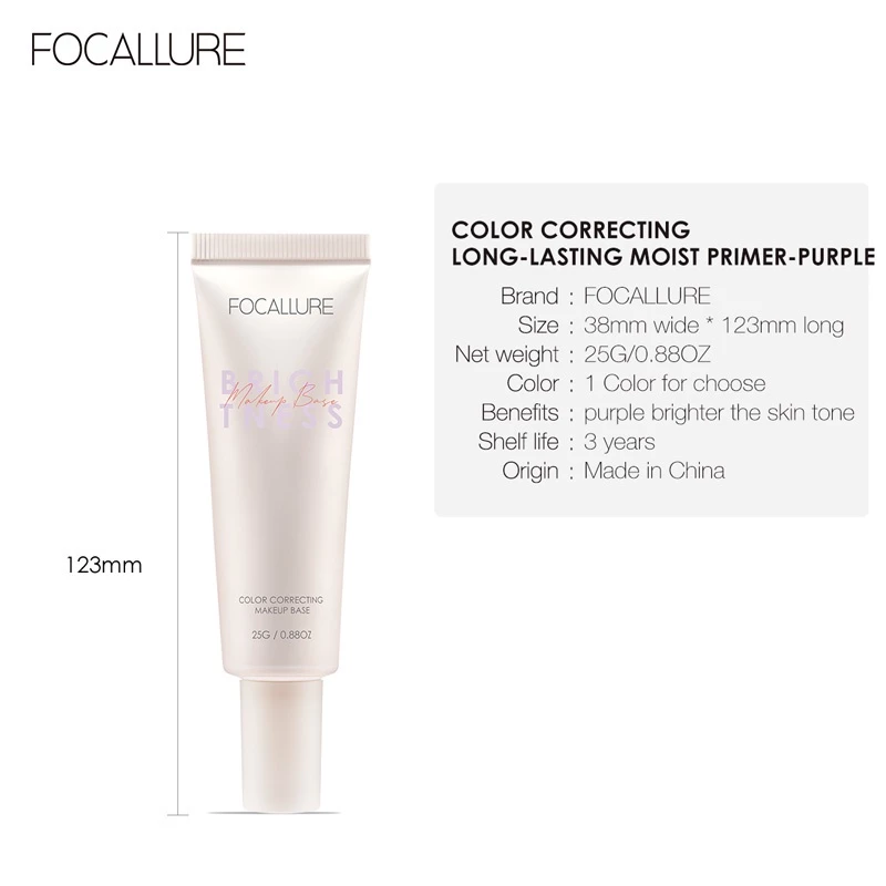 Kem Lót FOCACALLURE Kiềm Dầu Điều Chỉnh Sắc Da Color Correcting Makeup Base FA166 25g