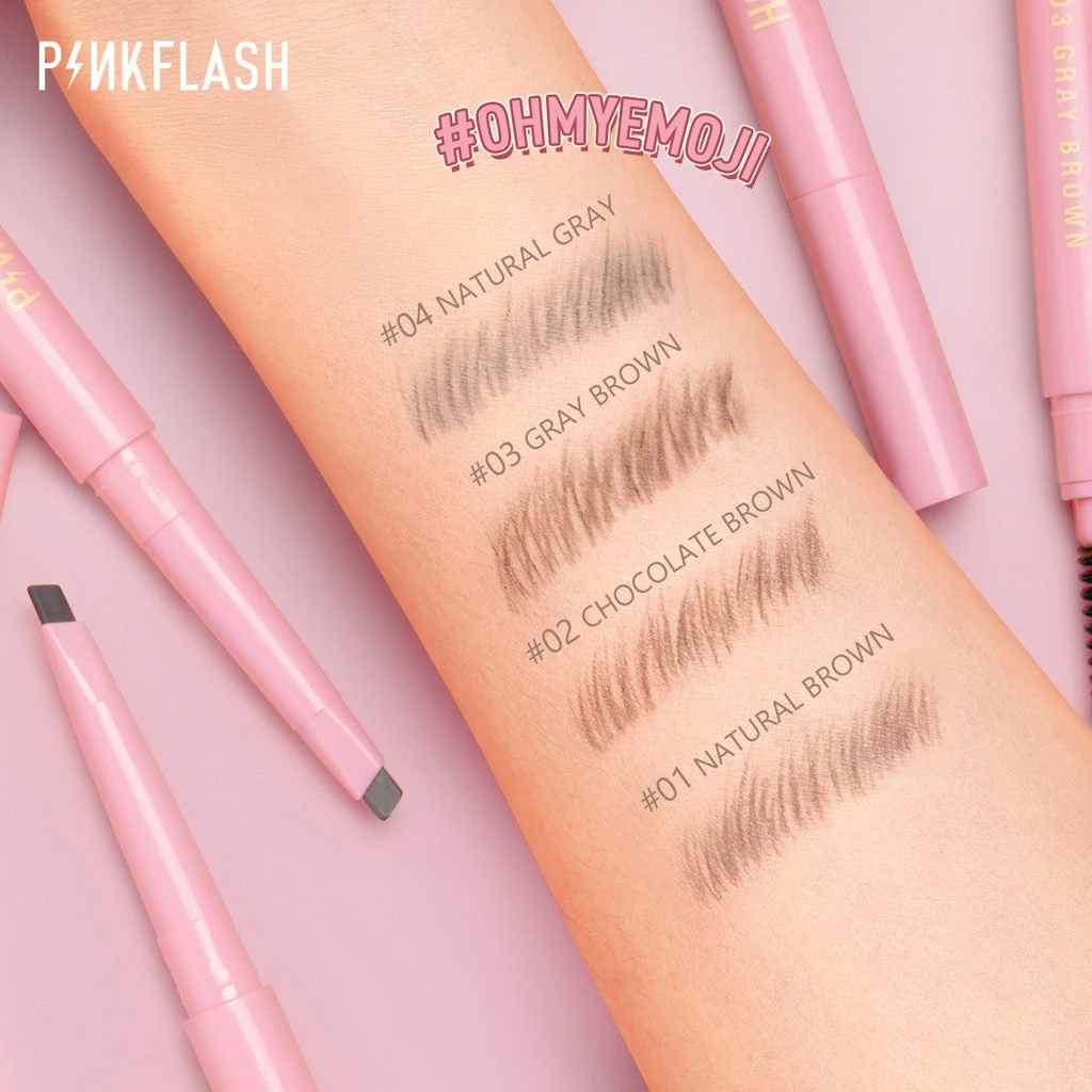 Chì Kẻ Lông Mày Chống Nước Giữ Màu Tích Hợp Đầu Cọ Chải Tiện Dụng PINKFLASH 0.2g