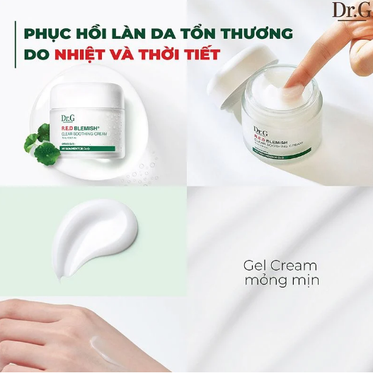 Kem Dưỡng Ẩm Dr.G Làm Dịu Da, Hỗ Trợ Phục Hồi Và Giảm Đỏ Da R.E.D Blemish Clear Soothing Cream 70ml