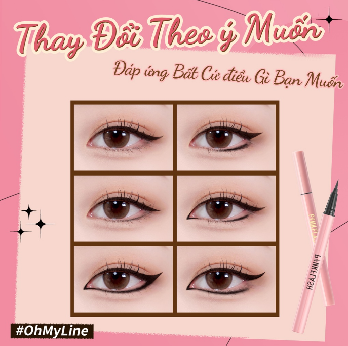 Bút Kẻ Mắt Nước PINKFLASH Chống Nước Lâu Trôi Waterproof Easy Eyeliner PF-E01 0.6g