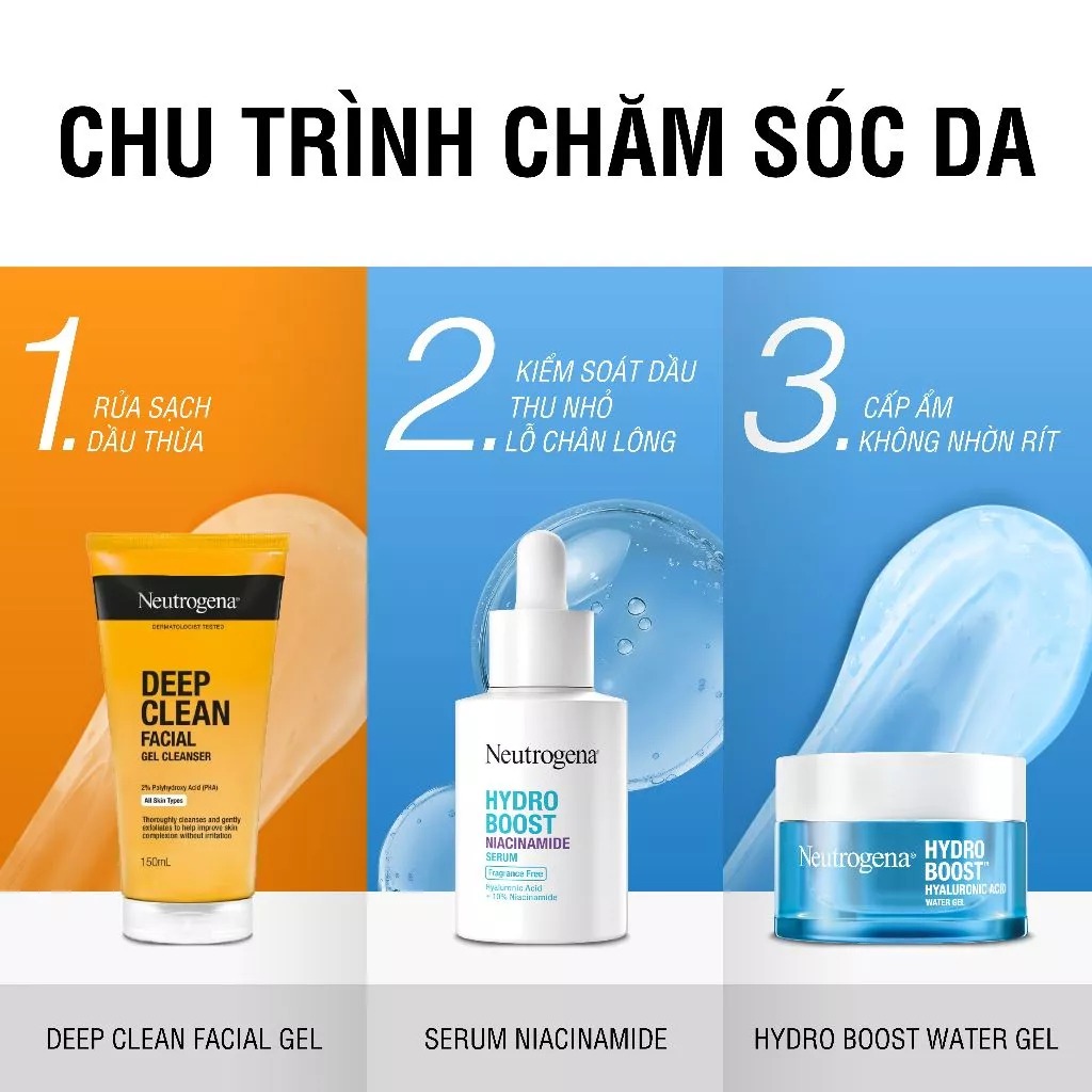 Sữa Rửa Mặt Neutrogena Làm Sạch Sâu Dạng Gel Deep Clean Facial Gel Cleanser 150ml