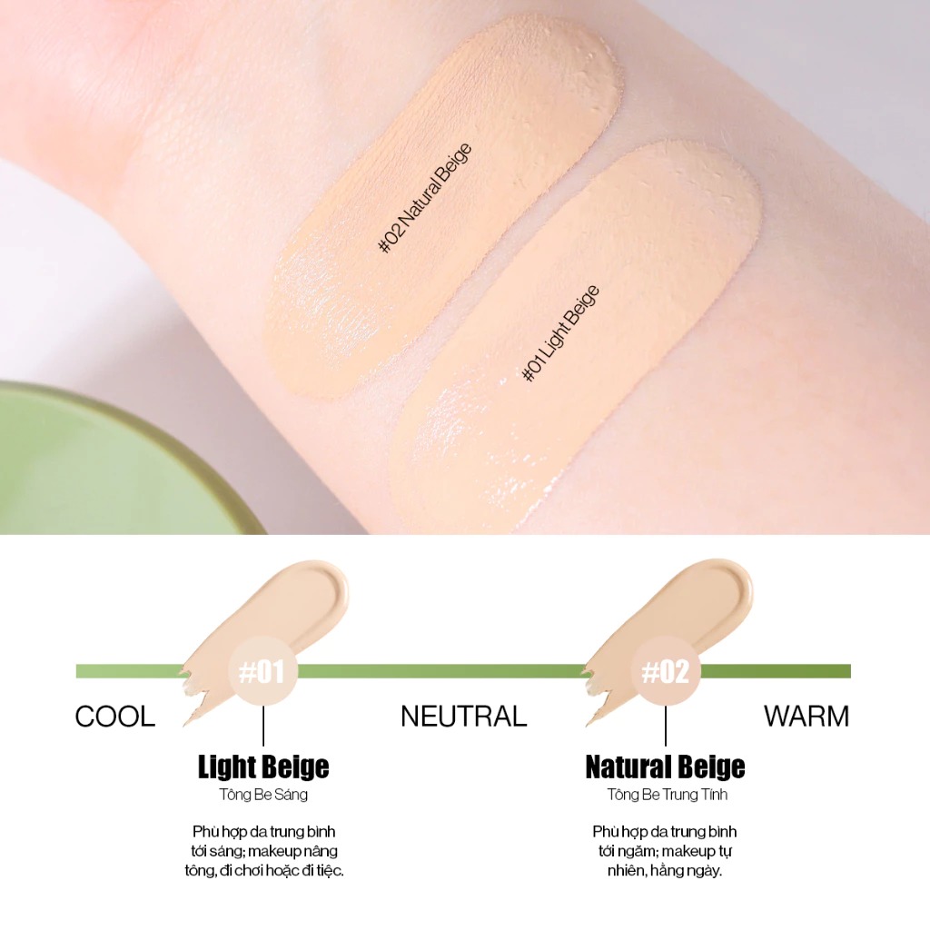 Phấn Nước GLAMRR Q Kiềm Dầu, Che Phủ Cao Vegan Super Cover Cushion SPF50+/PA++