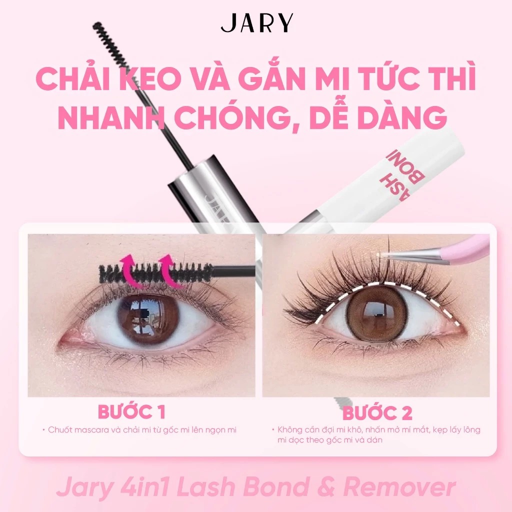 Keo Dán Mi 2 Đầu 4 Trong 1 Jary 4in1 Lash Bond & Remover