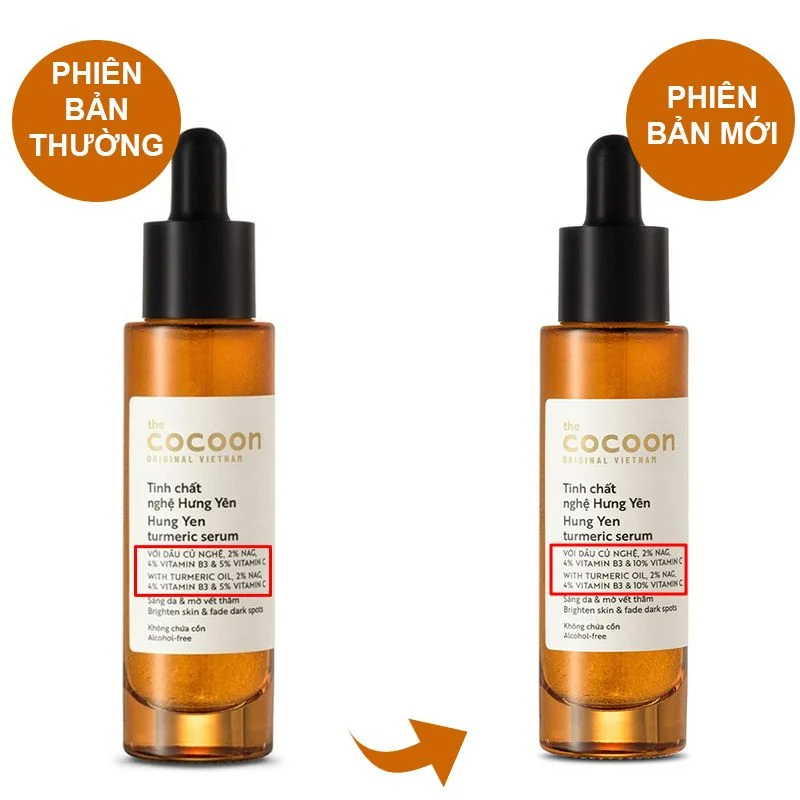Tinh Chất Cocoon Dưỡng Trắng Da Chiết Xuất Từ Nghệ Hưng Yên Hung Yen Turmeric Serum 30ml