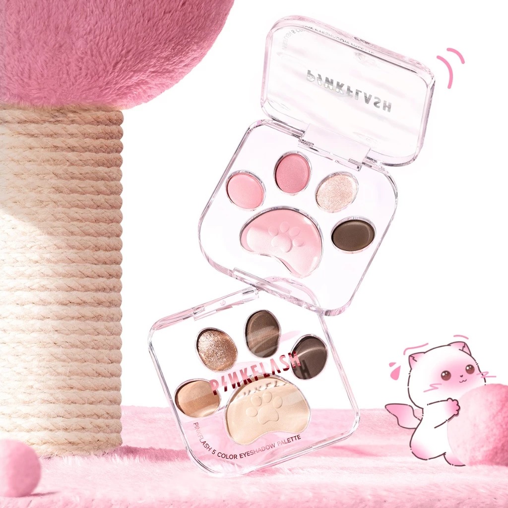 Bảng Phấn Mắt 5 Ô PINKFLASH Meow Paw Mịn Màng, Lâu Trôi 6g