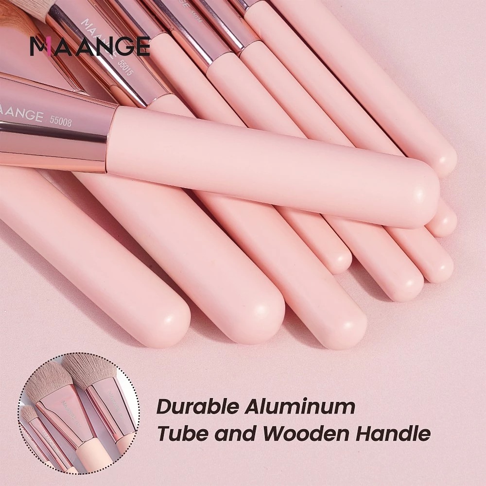 MAANGE - Bộ 10 Cọ Trang Điểm Pinkedition Kèm Hộp Giấy Đựng Cọ 55075