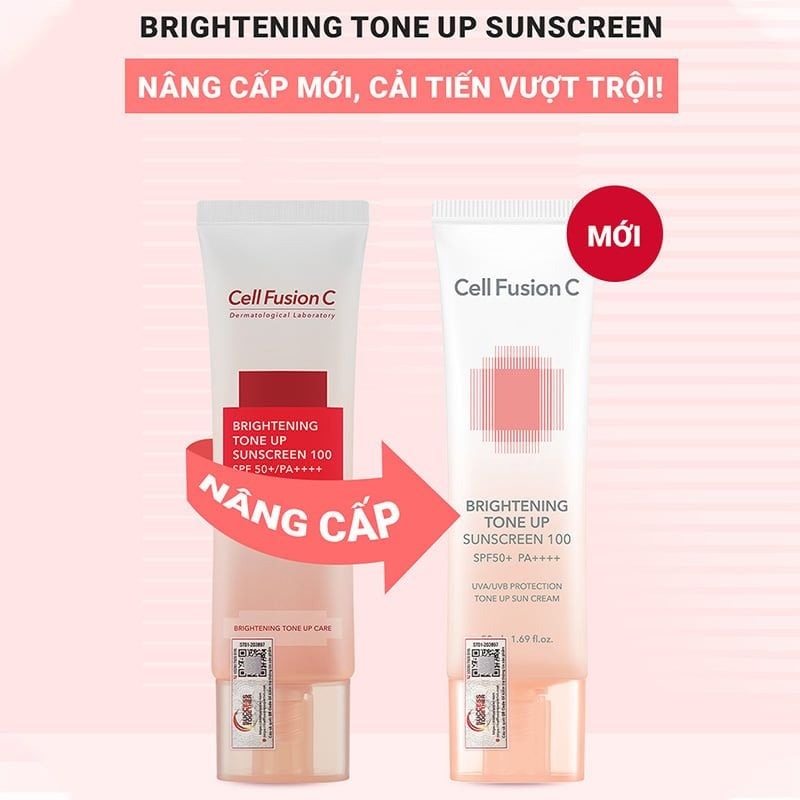 Kem Chống Nắng Cell Fusion C Nâng Tông Ráo Mịn Kiềm Dầu Brightening Tone Up Sunscreen 100 Spf50+ Pa ++++