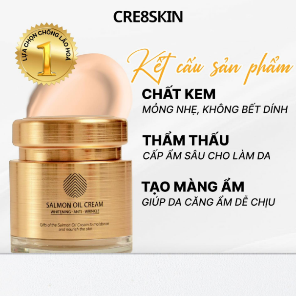 Kem Dưỡng Cre8skin Hỗ Trợ Dưỡng Trắng, Cải Thiện Da Lão Hóa Hwa Sa A / Salmon Oil Cream