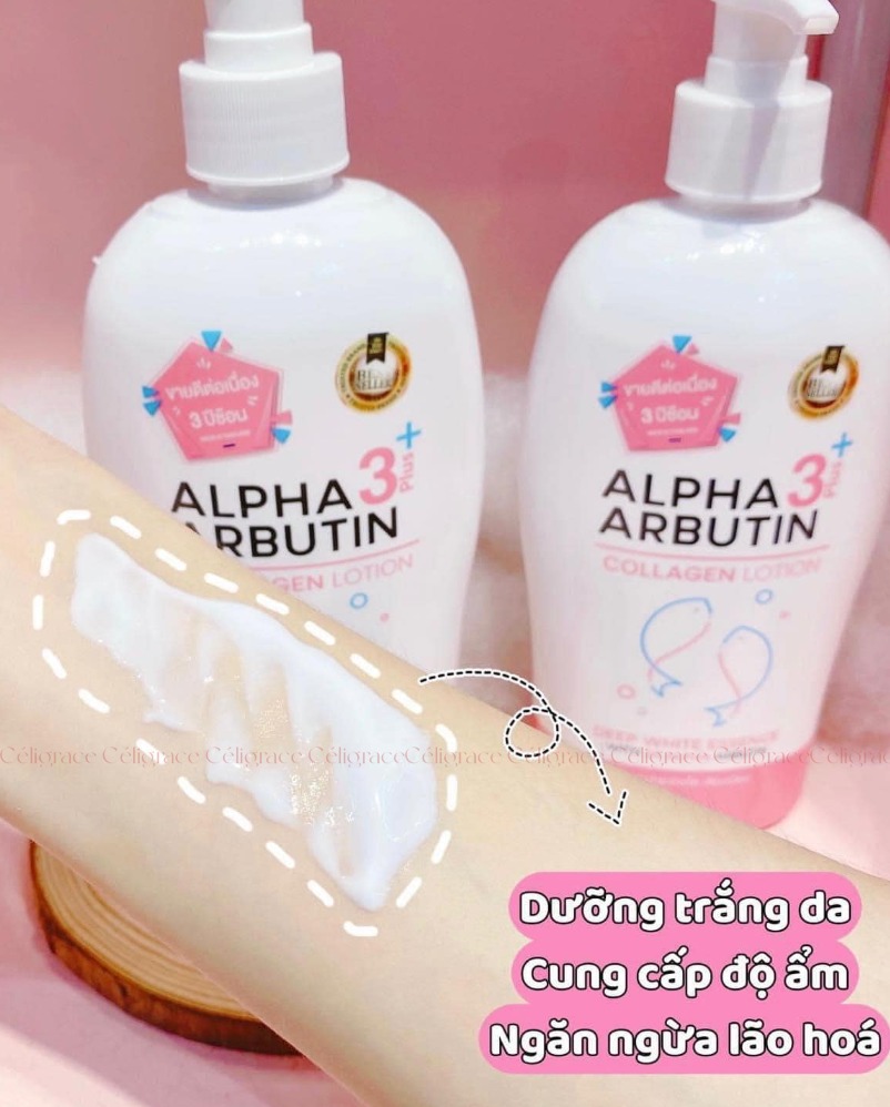 Sữa Dưỡng Thể Precious Skin Alpha Arbutin Dưỡng Trắng Da 3 Plus + Collagen 500ml