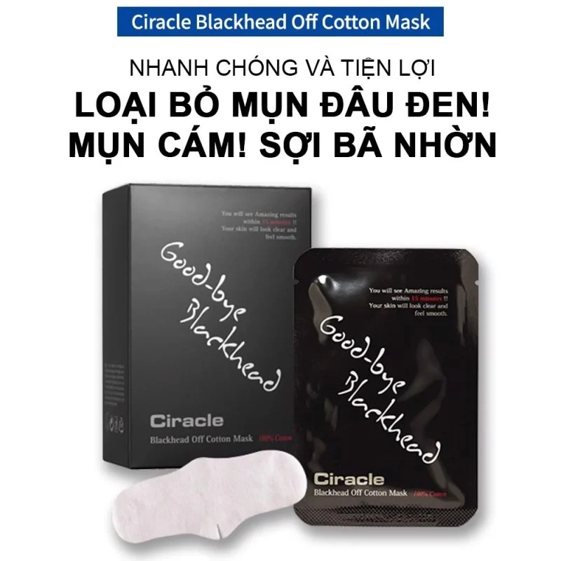 Miếng Dán Hút Mụn Đầu Đen, Sợi Bã Nhờn Ciracle Blackhead Cotton Mask 5ml