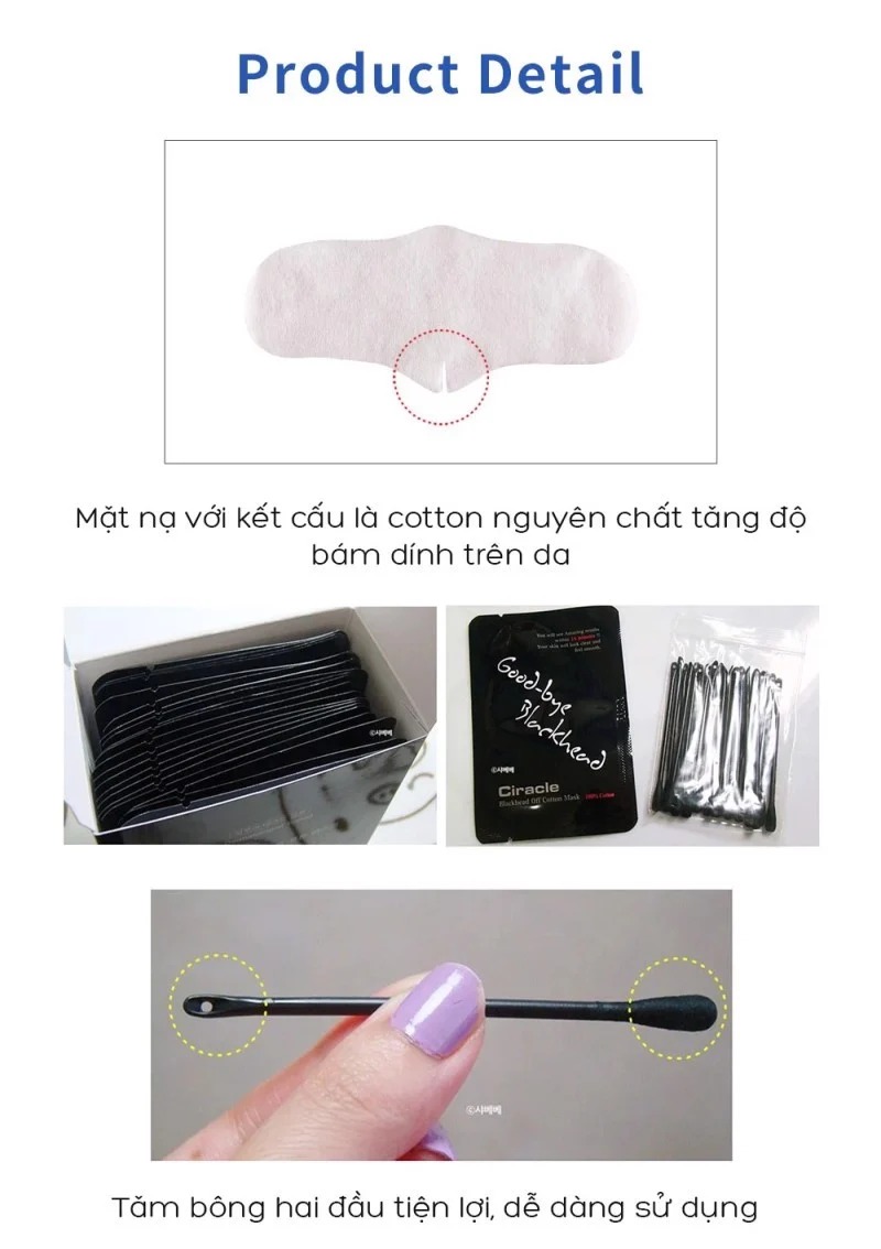 Miếng Dán Hút Mụn Đầu Đen, Sợi Bã Nhờn Ciracle Blackhead Cotton Mask 5ml