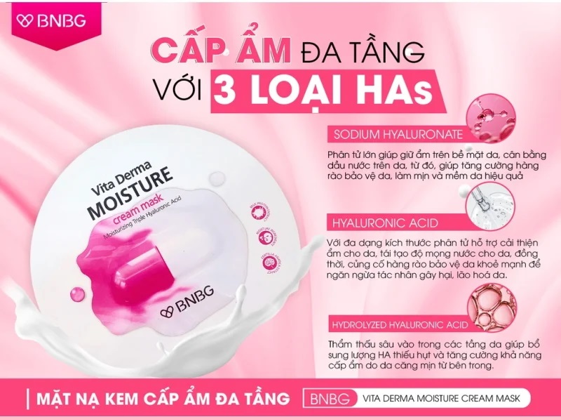 Mặt Nạ Kem BNBG Cấp Ẩm Đa Tầng Vita Derma Moisture Cream Mask 30ml