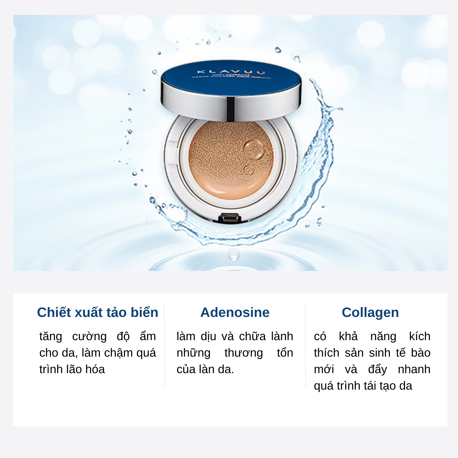 Phấn Nước Căng Bóng Cấp Ẩm Klavuu Blue Pearlsation (Xanh)