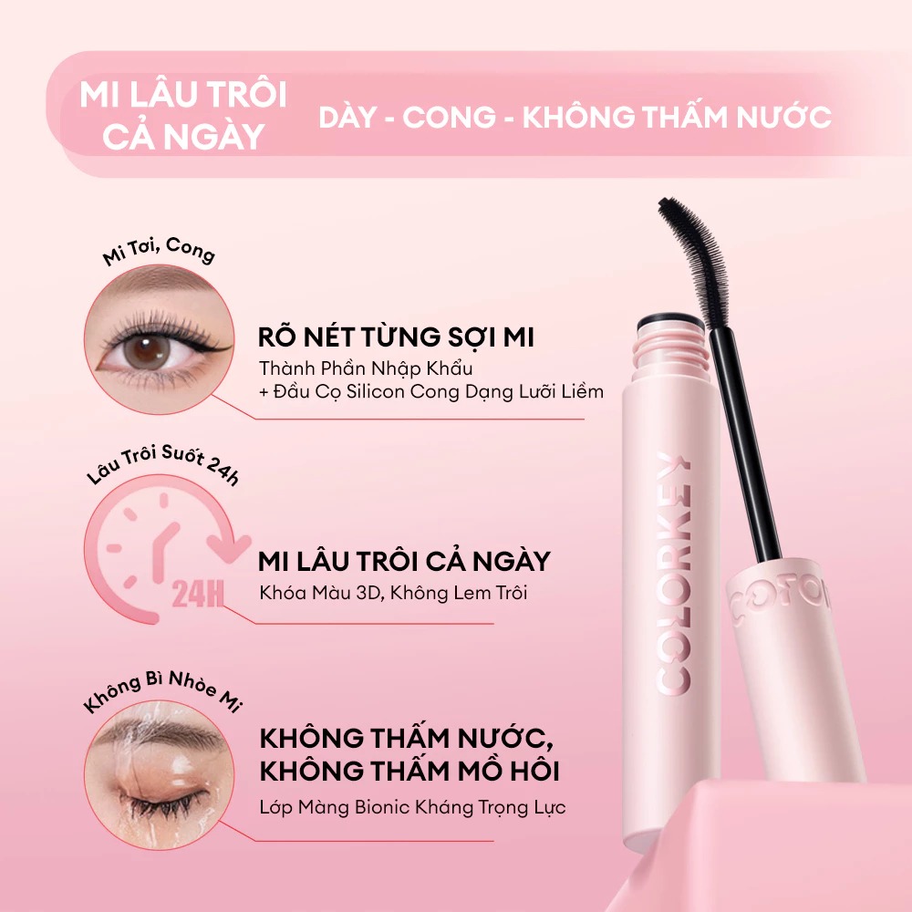 Mascara Colorkey Giúp Mi Dài & Cong Tự Nhiên