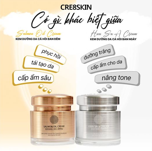 Kem Dưỡng Cre8skin Hỗ Trợ Dưỡng Trắng, Cải Thiện Da Lão Hóa Hwa Sa A / Salmon Oil Cream