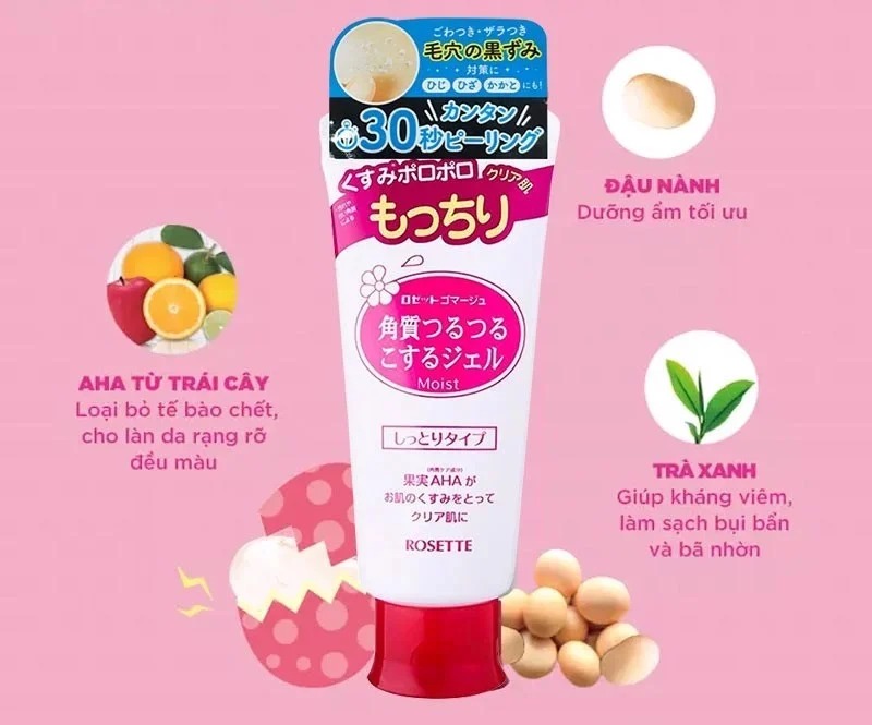 Tẩy Tế Bào Chết Mặt Rosette Chiết Xuất Từ Thiên Nhiên Nhật Bản Gommage Peeling Gel 120g