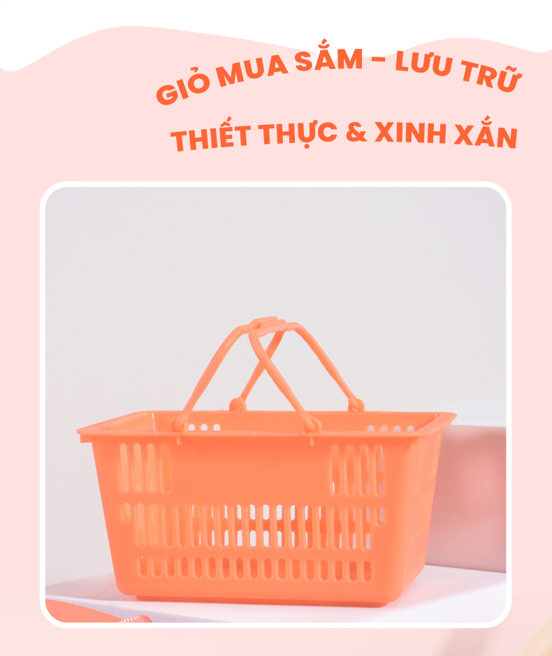 H-9067 - Hộp Set 4 Bông Phấn HEY Kèm Giỏ Đựng Xinh Xắn (Cam)