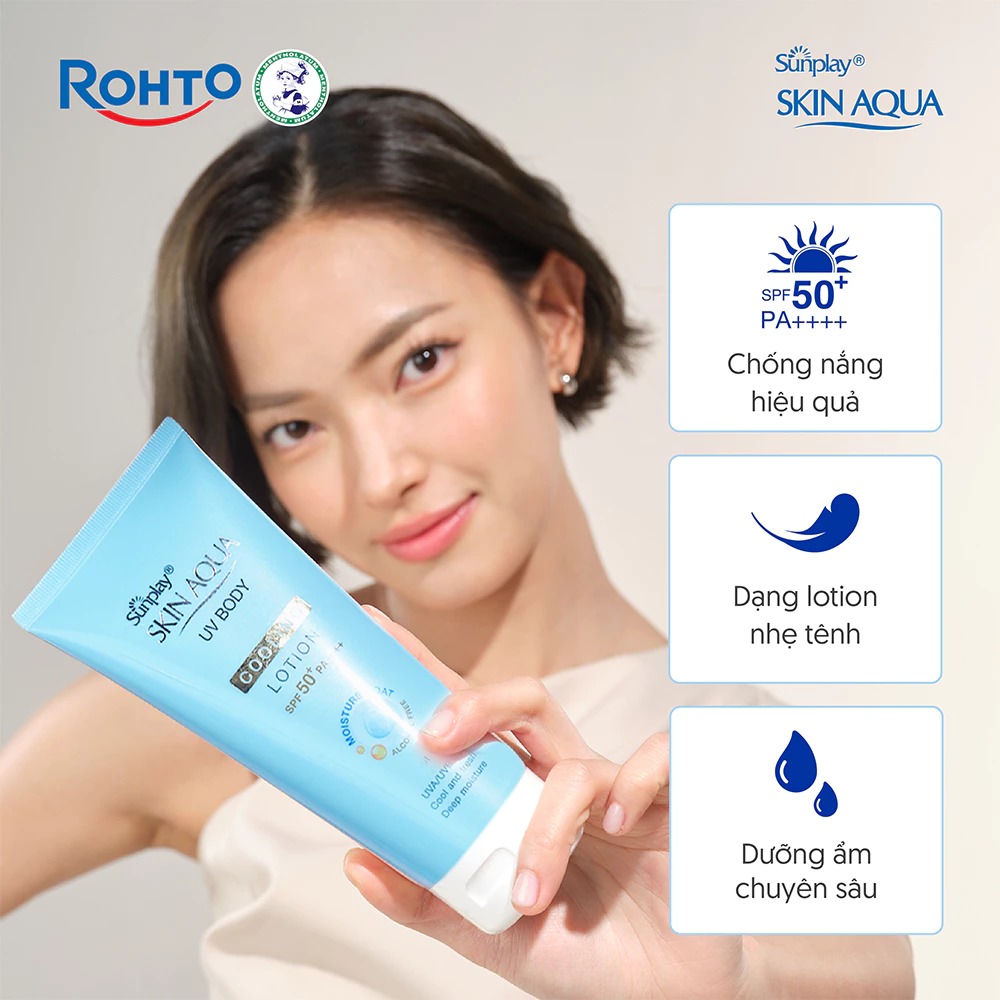 Lotion Chống Nắng Dưỡng Thể Trắng Mịn Sunplay Skin Aqua UV Body Lotion SPF50+/PA++++ 150g