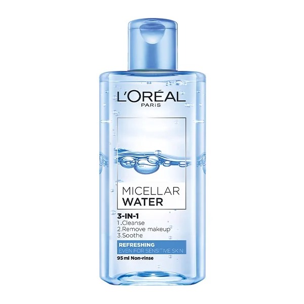 Nước Tẩy Trang L'OREAL Tươi Mát Cho Da Dầu, Hỗn Hợp Micellar Water 3-in-1 Refreshing Even For Sensitive Skin (Nắp Xanh Nhạt)